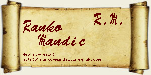 Ranko Mandić vizit kartica